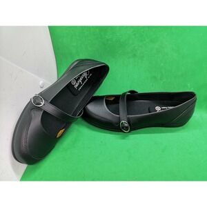 SKECHERS 76525 WOMENS WORK FLATTERY BLACK SLIP RESISTANT MARY JANE SHOES SIZ 8.5